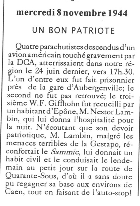 Article in Le Courrier de Mantes