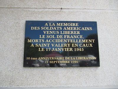 Plaque commémorative St Valéry en Caux